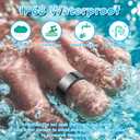 Smart Health Ring for Women Men,Fitness Rings Tracker with Blood Pressure Monitor Heart Rate Blood Oxygen Sleep Monitor IP68 Waterproof Step Counter Calorie Tracker Health Rings for Android iOS Phones, Size 7