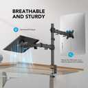 HUANUO Adjustable Monitor Stand, Single Arm Desk Mount for 32 inch Screen and 17 inch Laptop, Heavy Duty Ergonomic Bracket Holds 22lbs