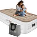 NXONE Air Mattress,Inflatable Single Airbed Luxury Double High Self Inflation Deflation Twin Air Mattress with Electric Built-in Pump, Blow Up Guest Bed for Home Portable Camping Travel,550lb (Brown)