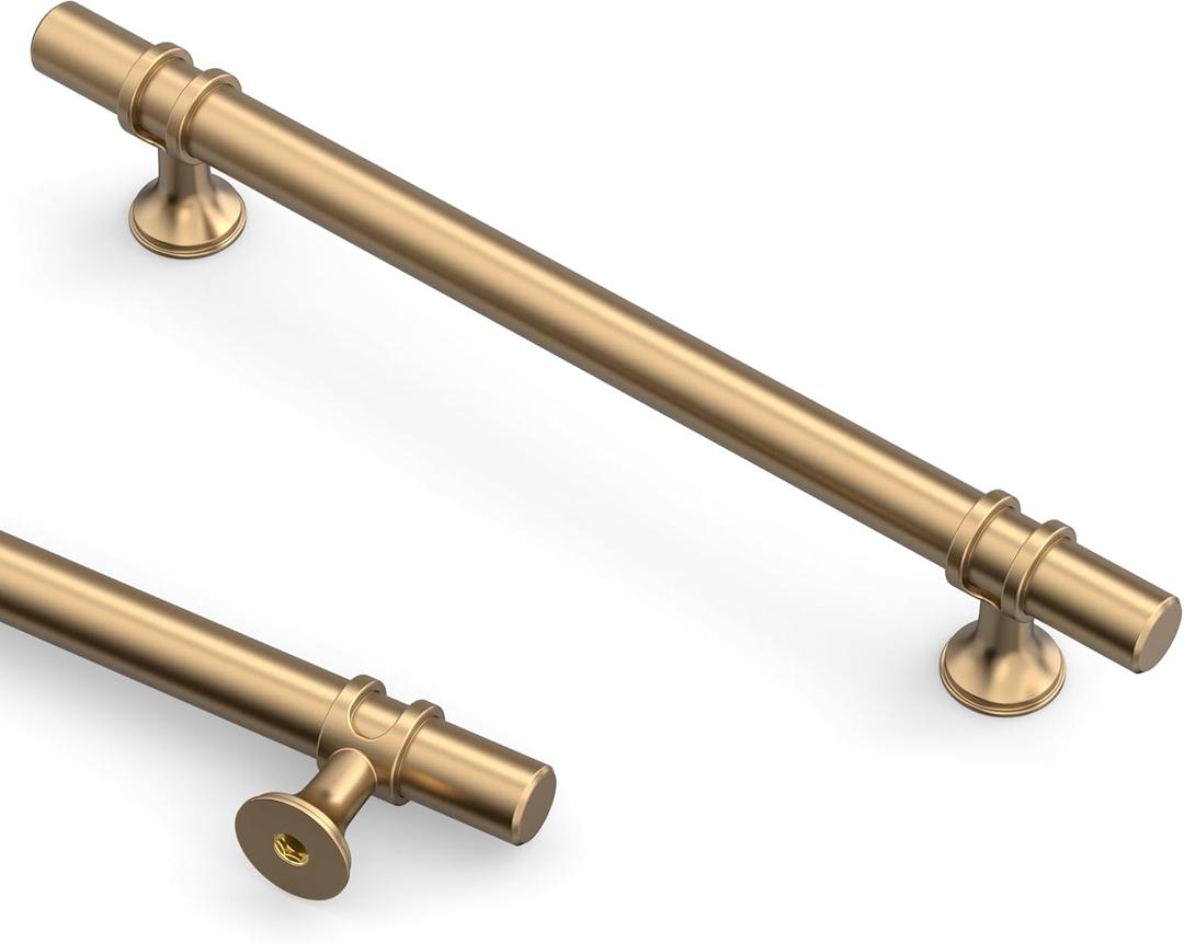 Asidrama 10 Pack 6.3 Inch(160mm) Champagne Bronze Kitchen Cabinet Handles, Cabinet Pulls Kitchen Cabinet Hardware Cupboard Handles Drawer Pulls