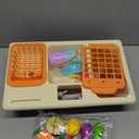 CUTE STONE Pretend Play Kitchen Sink Toys with Play Cooking Stove, Pot and Pan with Spray Realistic Light and Sound, Dish Rack & Play Cutting Food, Utensils Tableware Accessories for Kids Toddlers