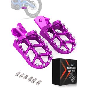 JFG RACING Dirt Bike Pegs,Motorcycle Foot Pegs MX Foot Pedals Rests CNC for Light Bee Surron/CRF150F CRF230F 2003-2019/KDX200 1983-1994 - Purple