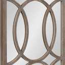 Kate and Laurel Tolland Traditional Decorative Wood Wall Mirror; 24 x 36; Rustic Brown; Farmhouse Solid Wood Accent Mirror with Intricate Symmetrical Fretwork