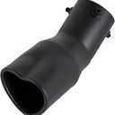 Car Exhaust Tip 2.5 inch Inlet, Universal Car Exhaust Pipe Modification Tail Throat Tail Pipe Stainless Steel Muffler Tip, Adjustable Heart Shaped Car Thickened Pipe (Curved,Matte Black)