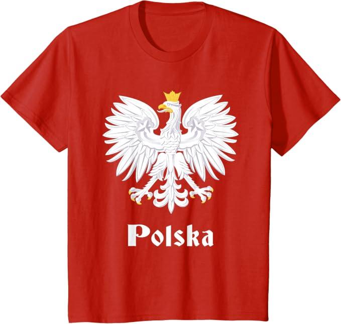Polish Eagle Poland Coat of Arms Polska Patriotic T Shirts for Men and Women Tees, 2T