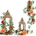 Ling's Moment 6Pack 1.8ft Artificial Flowers Garland Terracotta Lantern Flower Centerpieces Burnt Orange Wedding Aisle Decor Chair Flowers Arch Floral for Mantel Signs DIY Table Window Cake Decoration