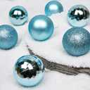Emopeak 24Pcs Christmas Balls Ornaments for Xmas Christmas Tree - 4 Style Shatterproof Christmas Tree Decorations Hanging Ball for Holiday Wedding Party Decoration (Teal Blue, 2.4"/6.2CM)