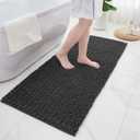 ILANGO Bathroom Rugs Dark Grey 44x24,Extra Soft Absorbent Chenille Bath Rugs,Thick Non-Slip Shaggy Bath Mat,Machine Washable Quick Dry Bath Mats for Bathroom Floor, Tub, Shower Accessories