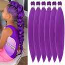 Purple Braiding Hair Pre Stretched Knotless Box Braids Hair for Braiding (26 Inch)