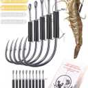 15/40 Packs Live Shrimp Hooks Saltwater Fishing Hooks - High Carbon Steel Barbed 4 Sizes Non-Piercing for Catfish Bass Multi-Environment