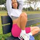 FULLSOFT High Waisted Biker Shorts for Women-5" Tummy Control Fitness Athletic Workout Running Yoga Gym Shorts, S-M