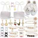 Shoe Charms for Sneakers Women Ribbon Lace Shoelace Accessories Fancy Shoe Lace Jewelry
