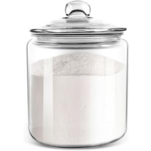 Masthome 1 Gallon Glass Jar with Lid,Large Glass Cookie Jar,Wide Mouth,Dishwasher Safe,Large Clear Jar,Storage Containers with Lids For Flour,Nuts,Cookies,Snacks