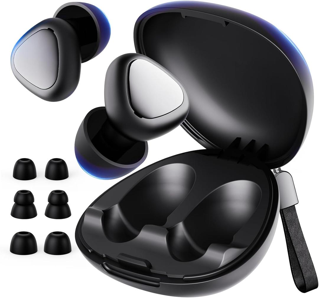 Nepagz Noise Cancelling Ear Plugs for Sleeping, Reusable Silicone Earplugs with 6 Eartips and Carry Case, Earplugs for Sleep, Focus & Noise Reduction 45dB, Travel, Concert & Hearing Protection, Black