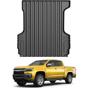 Mixsuper Truck Bed Mat for 2015-2022 Chevrolet Colorado/GMC Canyon 5ft Bed, All Weather Truck Bed Liner TPE Rugged Durable Odorless Black