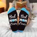 2 x Best Mom Ever Mothers Day Birthday Christmas Mom Gifts for Women Ball Game Dance Cheerleading Sports Themed Socks (Black)