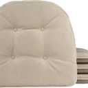 Klear Vu Omega Non-Slip Chair Cushions, Assembled in USA, U-Shaped Skid-Proof Seat Pads for Dining Room, Kitchen, Office, 15"x16" 4 Pack Linear Stone 4 Count