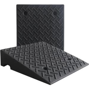 Rubber Curb Ramps for Driveway Sidewalks Shed Entry, 5.9 Inch Rise Height 2 Pack 19.68" L x 19.68" Threshold Ramp for Cars, Motorcycles, Lawn Mowers, 7000lbs Load Capacity