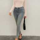 Fisoew Womens Long Sleeve Bodysuits V Neck Slim Fit Sexy Body Suits Casual Going Out Outfits (Beige)