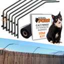 Cat Fence Outdoor Barrier - 10m Kit - Top of Fence Height Extender Solution for Pets - Wall Topper – Invisible Solution for Small Dogs - Cat proofing Fence Extension - Catio - Stop Pets Jumping Over