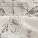 Farmhouse Floral Linen Shower Curtain, Vintage Grey Pattern Rustic Shower Curtains for Bathroom, Tan Taupe,Gray,72x72
