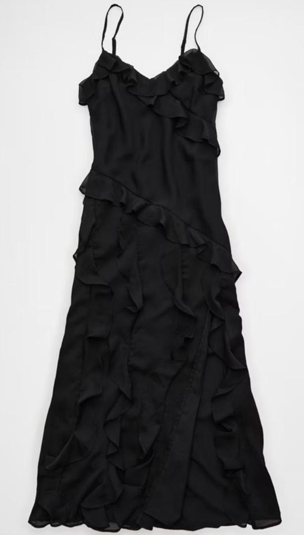 AE Asymmetrical Ruffle Maxi Dress Small