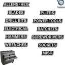 12 Pack of Magnetic Toolbox Labels, 3D-Printed Tool Box Labels, General Tool Box Organize Accessories, Reusable Tags for Steel Toolboxes, Carts, Drawers, and Cabinets(Black)
