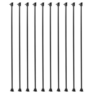 Balusters for Staircase Interior - Stair Railing Indoor Spindles, Iron Balusters Banister, Hollow Square, 1/2inch x 44inch, Plain Iron Balusters and Swivel Shoes (Pack of 10), Satin Black