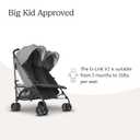 UPPAbaby G-Link V2 Double Umbrella Stroller / Lightweight Design / One-Step Fold + Recline / XL Basket + Canopy / Cup Holder Included / Jake (Black/Carbon Frame)