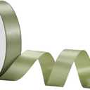 2 x Sage Green Satin Ribbon 1 Inch x 50 Yards Rustic Double Faced Ribbon for Wedding Favors, Gifts & Floral Crafts