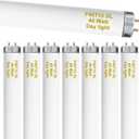 amgolibi 8-Pack 48 Inch F40T12/DL 40W 6500K Daylight Fluorescent Light Bulbs, 4ft T12 Linear Tube Lights, 2650 Lumens, G13 Bi-Pin Base, Daylight, for Workshop, Garage, Office