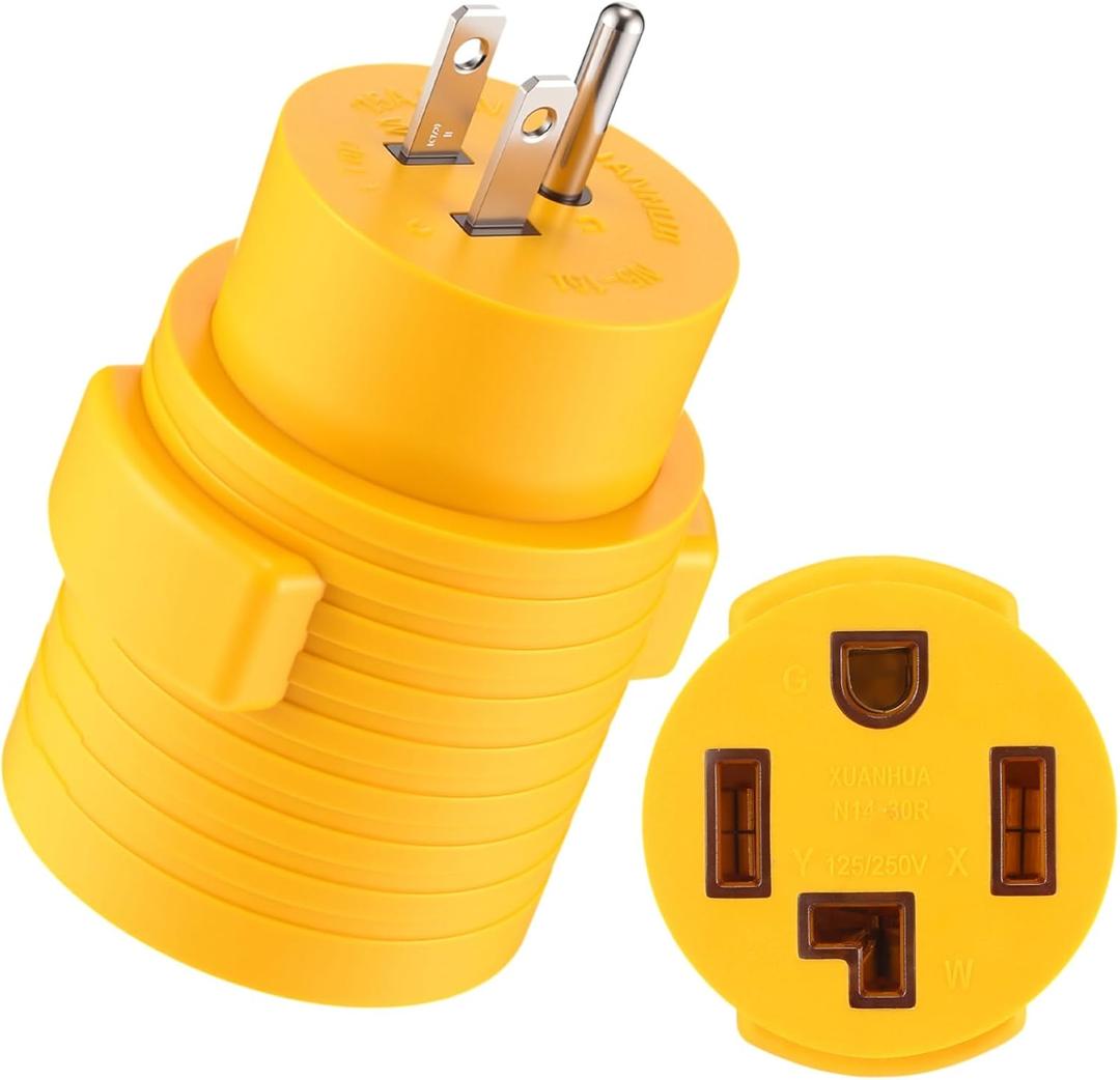 Kanayu NEMA 5-15P to 14-30R 15 Amp Dryer Adapter, 15 Amp 3 Prong Male to 30 A 4 Prong Female Receptacle, Household Socket to New Dryer, ONLY for 120V Device