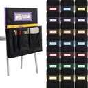 Nivero’s Chair Pockets for Classroom 24 Pack – Durable Seat Sacks & Organizer Covers | Chairback Storage Bags with Pocket for Kids’ Desks, Kindergarten, Students, School Chairs & Dorm Essentials