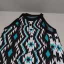 MARZXIN Women Sleeveless Sweater Tank Round Neck Casual Aztec Geometric Knit Sweater Top , Size L