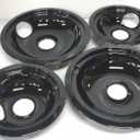 DB4 4 PK 2ea: WB31M20 WB31M19 -for GE Range Porcelain Black Drip Pans Bowls