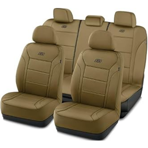 Skechers Memory Foam Car Seat Covers, Lycra Fabric Seat Covers, Seat Cover Full Set Airbag Compatible, Automotive Comfort Protection for Most Cars,Trucks, SUVs, All Brown