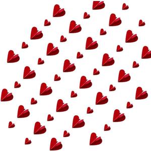 Valentines Garland Hanging String Hearts NO DIY - 6 PCS 3D Red Heart Paper Garland Hearts, Valentines Garland Party Decor, Valentines Garland Decorations (red)