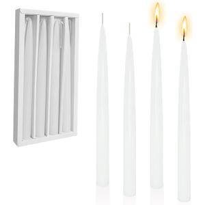 Gardenia Scented Taper Candles White Long Candlesticks, 10 Inch Scent Candle Smokeless Colored Candle for Home Dinner Wedding Festival Party Decoration, 4PCS