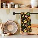 Giosve Fall Mushroom Kitchen Towels, Cottagecore Mushroom Autumn Maple Leaf Decorative Hand Towels for Bathroom, Autumn Dish Tea Towel for Kitchen Decor, Cottagecore Bathroom Decor, 16x24 Inch