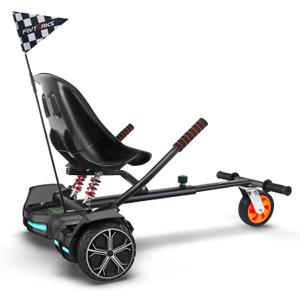 K2 Self-Balancing Scooter Go Kart with Rear Shock Absorption, Balancing Scooter Seat Attachment for 6.5" 8" 10" Tires, Adjustable Length & Off-Road Wheel (Not Including Balancing Scooter)
