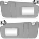 Left & Right Sun Visor with Light for Toyota Camry 2007-2011 with Sunroof, Driver & Passenger Side Gray Sunvisor Replace 74320-06800-B0 74310-06800-B0 (Grey)