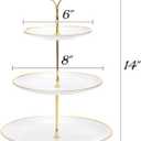 Goaste 3 Pack Tiered Cupcake Stand, Plastic Cupcake Stand Tower, 3 Tier Round Shape Dessert Serving Tray, White Cookie Candy Buffet Stand for Tea Party, Baby Shower, Wedding, Birthday, Christmas