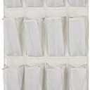 Amazon Basics 24 Medium Pocket Over-the-Door Hanging Shoe Organizer, Light Grey