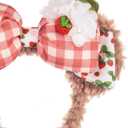A Miaow Shellie Bear Cookie Dog Headband Chef Hat Bow Animal Headpiece Strawberry Flower Hairband Hair Accessory for Women (Strawberry May)