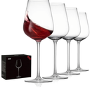 JBHO Hand Blown Italian Style Crystal Bordeaux Wine Glasses - Great Gift Packaging - Red Wine Glasses Lead-Free Premium Crystal Clear Glass - Set of 4-18 Ounce
