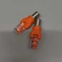 Coax to Ethernet Adapter 2PCS F-Type Female to RJ45 Male Coaxial Converter, Orange F Female-to-RJ45 Male Ethernet Adapter, Coax-Straight Connector Coaxial Coupler Coax Straight Connector