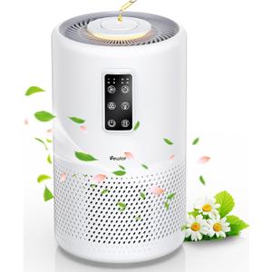 Air Purifiers for Home Large Room up to 1600ft, VEWIOR H13 True HEPA Air Purifier for Bedroom with night light, Fragrance Sponge, Sleep Mode, Timer, Lock, Air Cleaner for Wildfire Smoke Odor Dander