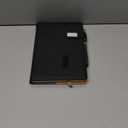 A5 Lined Leather Journal with Pen, 240 Pages Refillable Hardcover Notebook with Pocket and Magnetic Buckle, 80gsm Thick Daily Diary for Men and Women, Great Gift for Business Travel Personal - Black