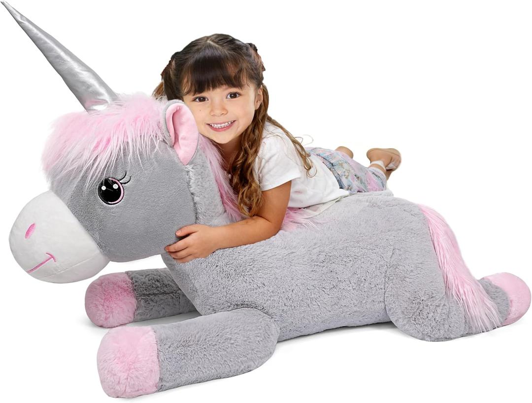 Giant Unicorn Stuffed Animal, 38 inch Big Stuffed Animal, Large Cute Plush for Kids Boys Girls Birthday Gifts (Unicorn)