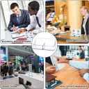 4 Pack Vertical Business Card Holder, Clear Acrylic 2 Pocket Desktop Business Card Holder, Multiple Cards Display Stand for Home, Office, and Exhibition, up to 100 Cards
